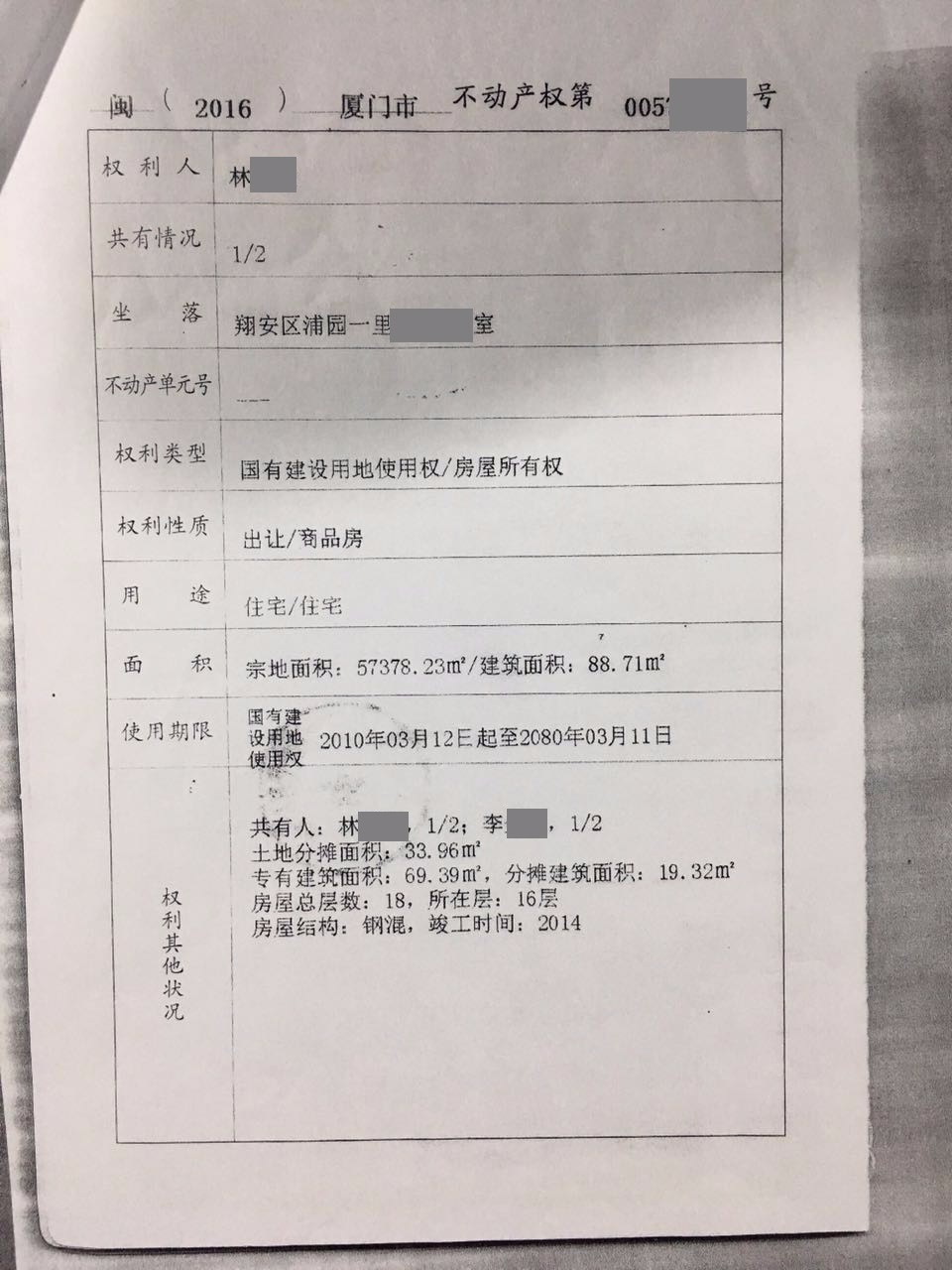 产权证